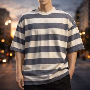 تیشرت مردانه UNG طوسی-شیری