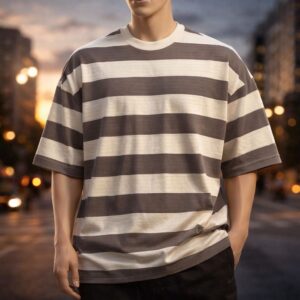 تیشرت مردانه UNG قهوه ای-شیری