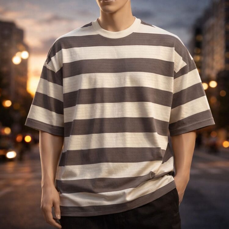 تیشرت مردانه UNG قهوه ای-شیری